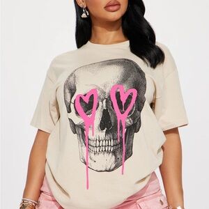 Skull Heart Graphic Tee Tshirt